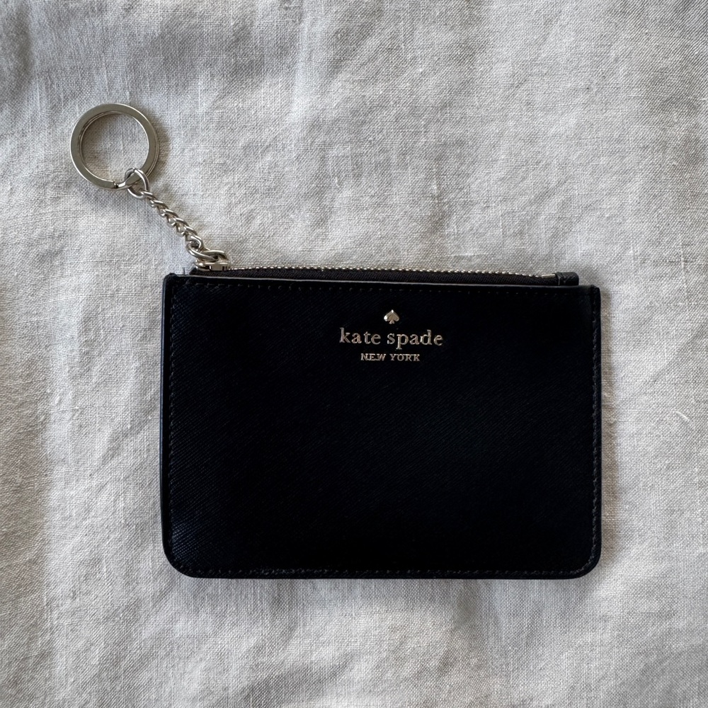 Kate Spade Black Leather Keychain Pouch